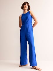 Boden Blue Carla 100% Linen Jumpsuit - Image 4 of 5