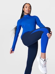 Sweaty Betty Lightning Navy Blue Power 7/8 Workout Colour Curve Leggings - Image 1 of 8