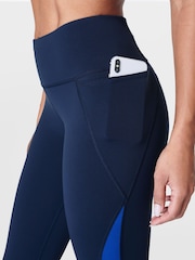 Sweaty Betty Lightning Navy Blue Power 7/8 Workout Colour Curve Leggings - Image 7 of 8