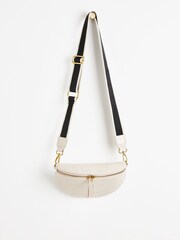 Oliver Bonas Cream Becca Croc Effect Belt Bag - Image 2 of 6