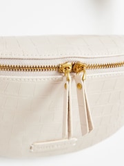 Oliver Bonas Cream Becca Croc Effect Belt Bag - Image 5 of 6