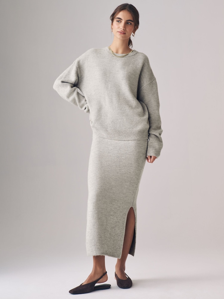 The Set Mink Brown Crew Neck Jumper with Pencil Skirt Coord - Image 1 of 8