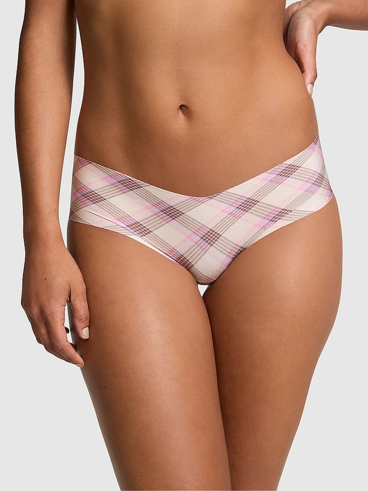 Victoria's Secret PINK Moonstone Pink Plaid Hipster No Show Knickers - Image 1 of 3