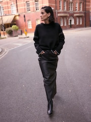 Black Contrast Trim Soft Touch Knitted Jumper - Image 2 of 7