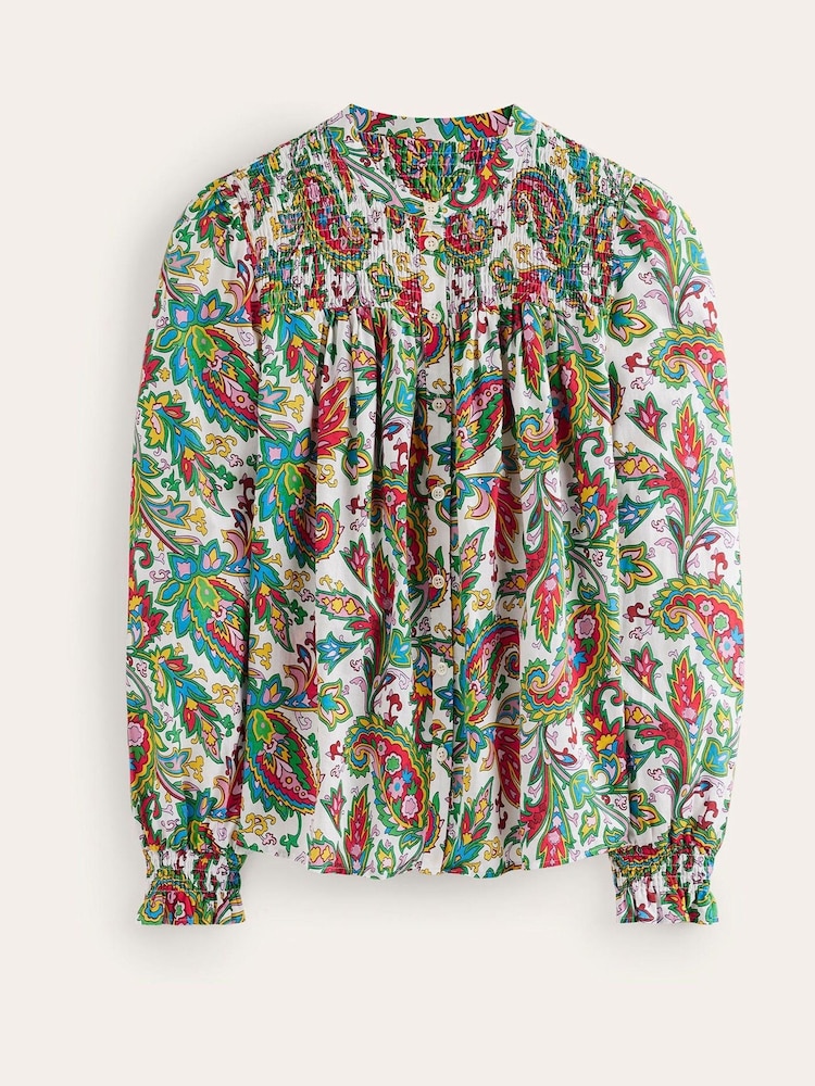Boden Cream Helena Cotton Blouse - Image 5 of 5 Boden Cream Helena Cotton Blouse - Image 5 of 5