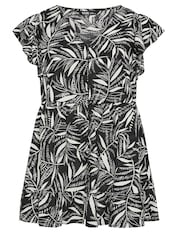 Schwarz - Yours Curve Leaf Print Frill Blouse - Bild 5 von 5