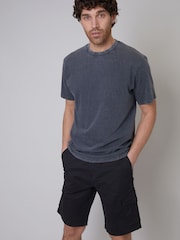 Threadbare Black Cotton Cargo Shorts With Stretch - Image 3 of 5