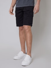 Threadbare Black Cotton Cargo Shorts With Stretch - Image 4 of 5