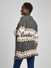 Jojo Maman Bébé drapat cu model fairisle pentru gravide Cardigan - Image 2 of 6