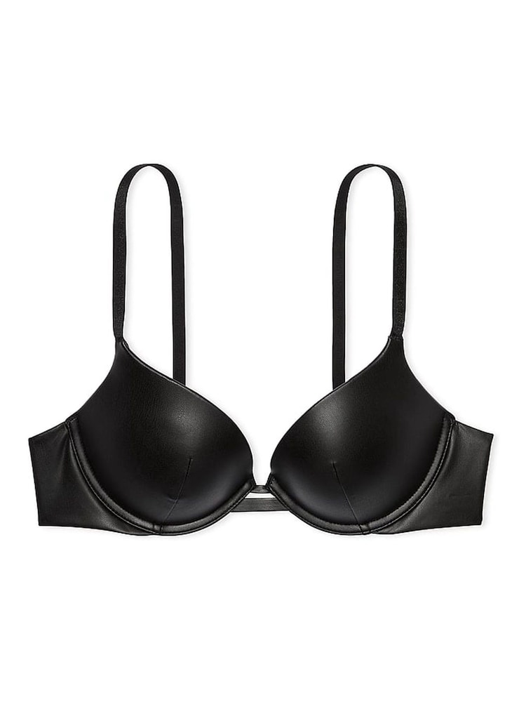 Victoria's Secret Black Push Up Faux Leather Push Up Bra - Image 3 of 3