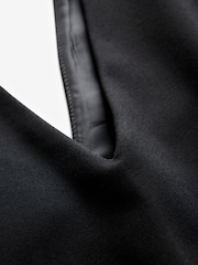 Black V-Neck Ponte Pinafore Mini Dress - Image 7 of 7