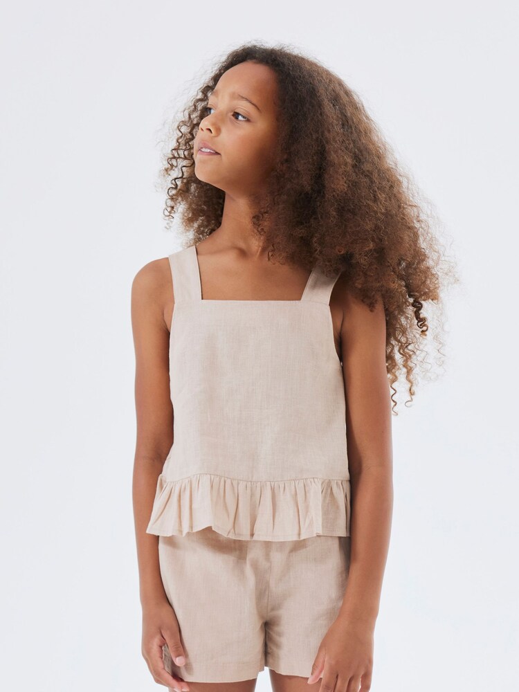 Name It Beige Linen Strap Top - Image 1 of 5