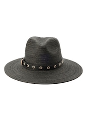 AllSaints Black Alternating Weave Fedora - Image 1 of 3
