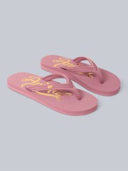 Animal Pink Womens Slim Swish Flip Flops - Image 1 of 5
