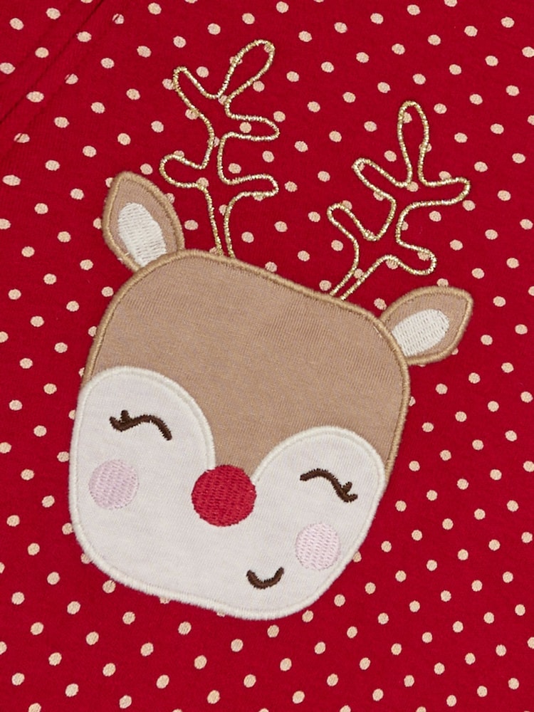 JoJo Maman Bébé Cotton Christmas Zip Appliqué Sleepsuit - Imagen 5 de 5 JoJo Maman Bébé Cotton Christmas Zip Appliqué Sleepsuit - Imagen 5 de 5