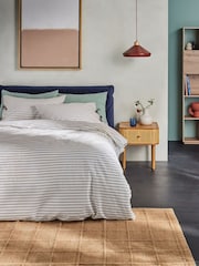 MADE.COM Grey Otto 180 Thread Count Duvet Cover and Pillowcase Set - Image 1 of 5