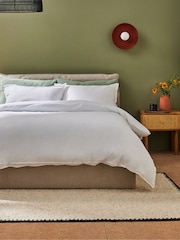 MADE.COM White Cosy Washed Cotton Duvet Cover and Pillowcase Set - Image 1 of 3