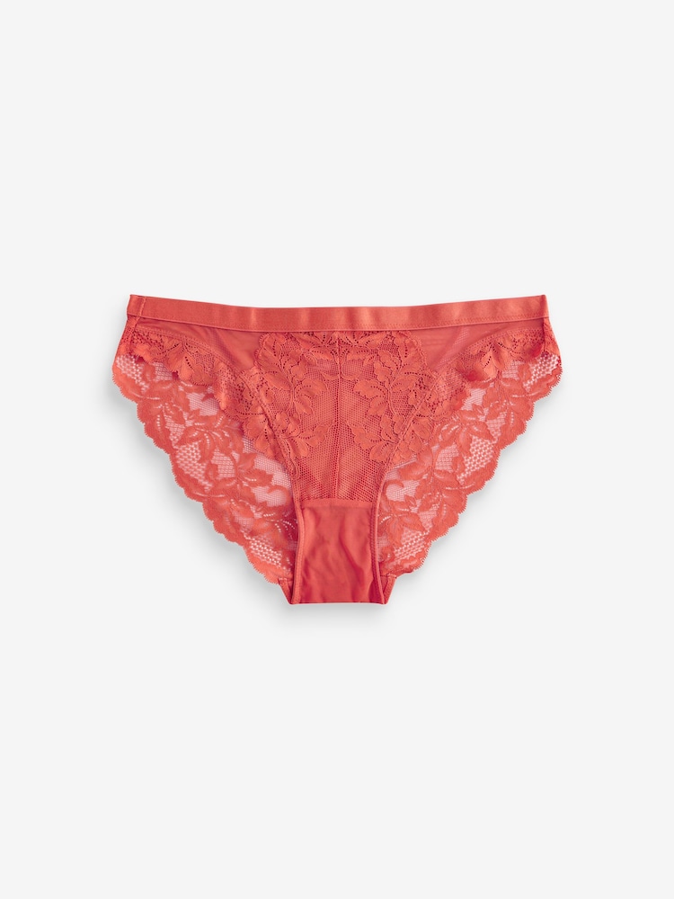 Blanc/Rouille - Culotte haute en dentelle 2 Lot - Image 7 of 10