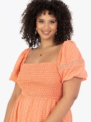 Shirring Front Tiered Midaxi Dress With Trim Detail - Image 4 of 6