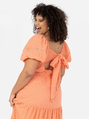 Shirring Front Tiered Midaxi Dress With Trim Detail - Image 5 of 6