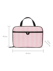 Victoria's Secret Iconic Stripe Pink Jetsetter Hanging Makeup Bag - Image 3 of 3