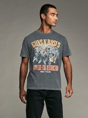 Gris anthracite Guns N' Roses - Ajustement régulier - T-shirt imprimé graphique Band - Image 2 de 8