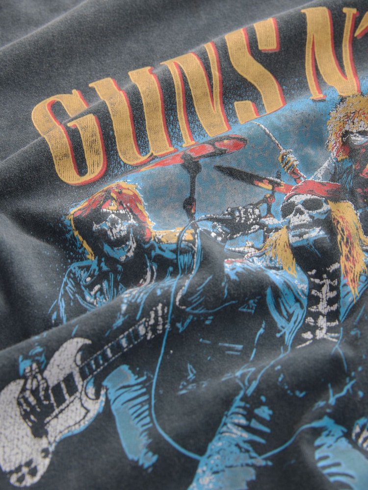 Gris anthracite Guns N' Roses - Ajustement régulier - T-shirt imprimé graphique Band - Image 8 of 8