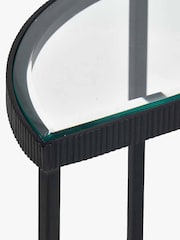 Pacific Glass and Black Metal Half Moon Side Tables Set of 2 - Image 6 of 6