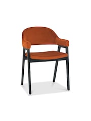 Bentley Designs Weathered Oak Rust Camden Peppercorn Upholstered Arm Chairs Set of 2 - Image 2 of 5