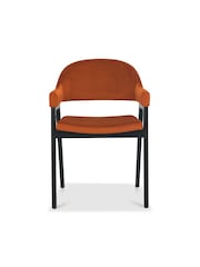 Bentley Designs Weathered Oak Rust Camden Peppercorn Upholstered Arm Chairs Set of 2 - Image 3 of 5