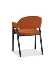 Bentley Designs Weathered Oak Rust Camden Peppercorn Upholstered Arm Chairs Set of 2 - Image 4 of 5