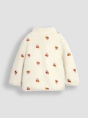 JoJo Maman Bébé Cream Reversible Zip-Up Teddy Fleece - Image 3 of 6