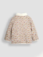 JoJo Maman Bébé Cream Reversible Zip-Up Teddy Fleece - Image 4 of 6