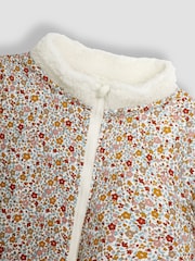 JoJo Maman Bébé Cream Reversible Zip-Up Teddy Fleece - Image 6 of 6