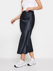 PixieGirl Petite Blue Satin Midaxi Skirt - Image 2 of 3