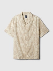 Gap Beige Linen Cotton Short Sleeve Shirt - Image 4 of 4
