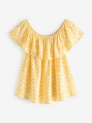 Threadbare Yellow Off The Shoulder Bardot Top - Image 5 of 5