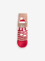 Red Bear Christmas Cosy Ankle Socks - Image 1 of 3