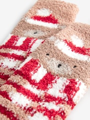 Red Bear Christmas Cosy Ankle Socks - Image 2 of 3