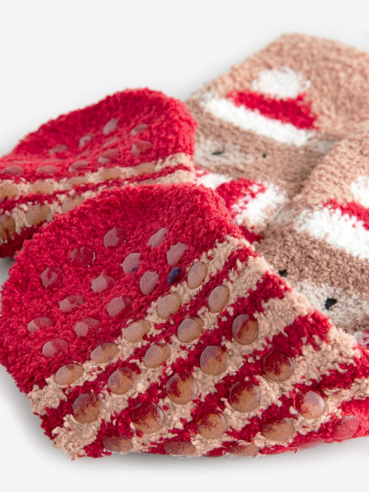 Red Bear Christmas Cosy Ankle Socks - Image 3 of 3
