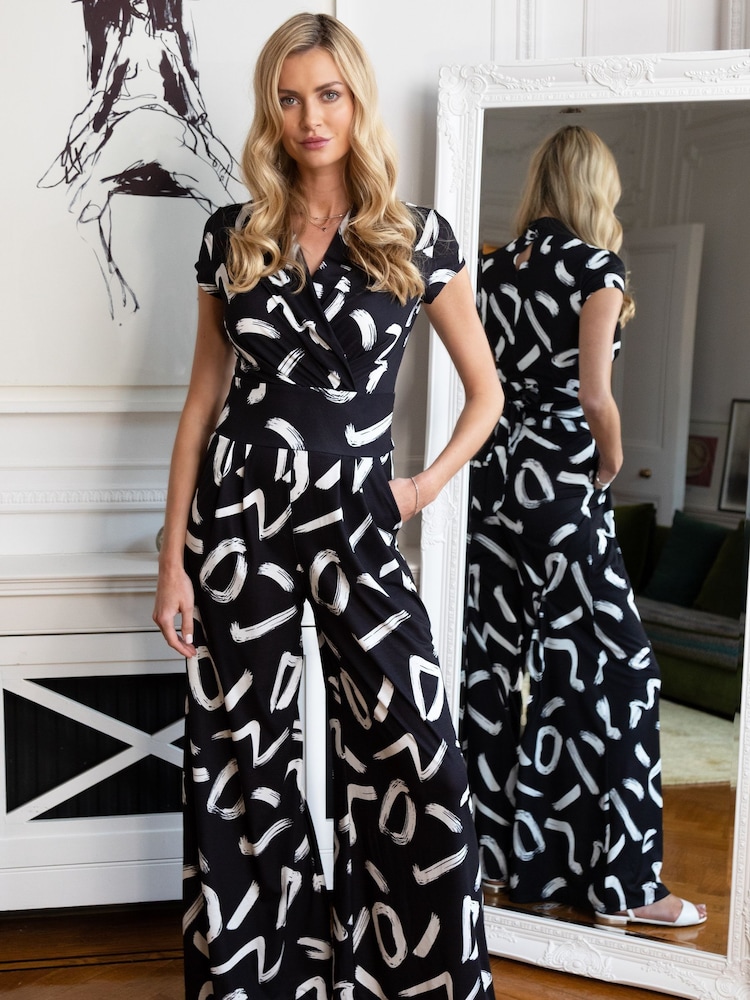 Hot Squash Petite Wide Leg Black Jumpsuit - Image 1 of 3