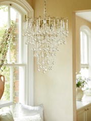 Laura Ashley Gold Willlow 4 Light Tall Chandelier - Image 2 of 5