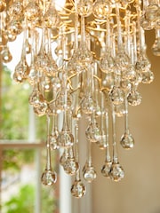 Laura Ashley Gold Willlow 4 Light Tall Chandelier - Image 3 of 5