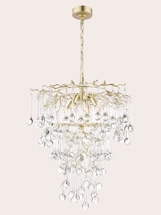 Laura Ashley Gold Willlow 4 Light Tall Chandelier - Image 4 of 5