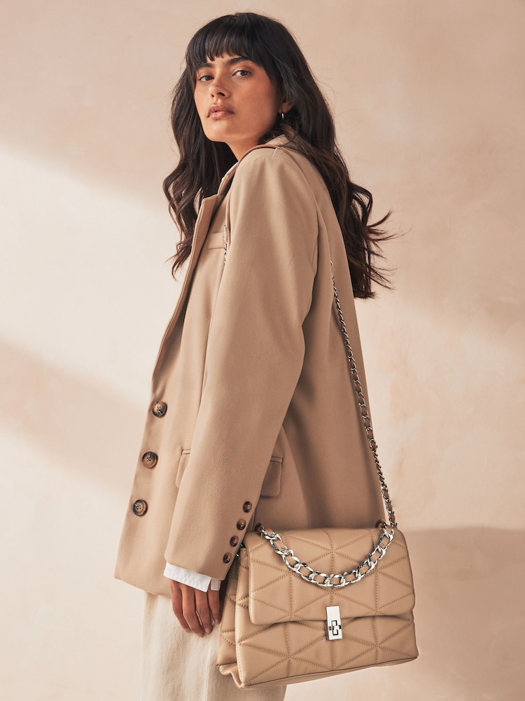 Cream Handheld Quilted Bag - Image 1 of 9