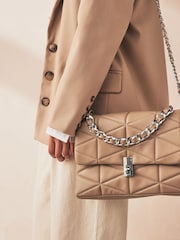 Cream Handheld Quilted Bag - Image 4 of 9