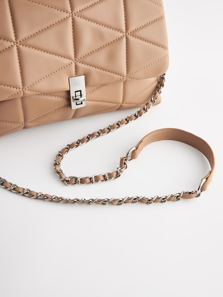 Cream Handheld Quilted Bag - Image 9 of 9