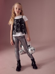 Black Lace Cami And 100% Cotton T-Shirt Set (3-16yrs) - Image 2 of 9