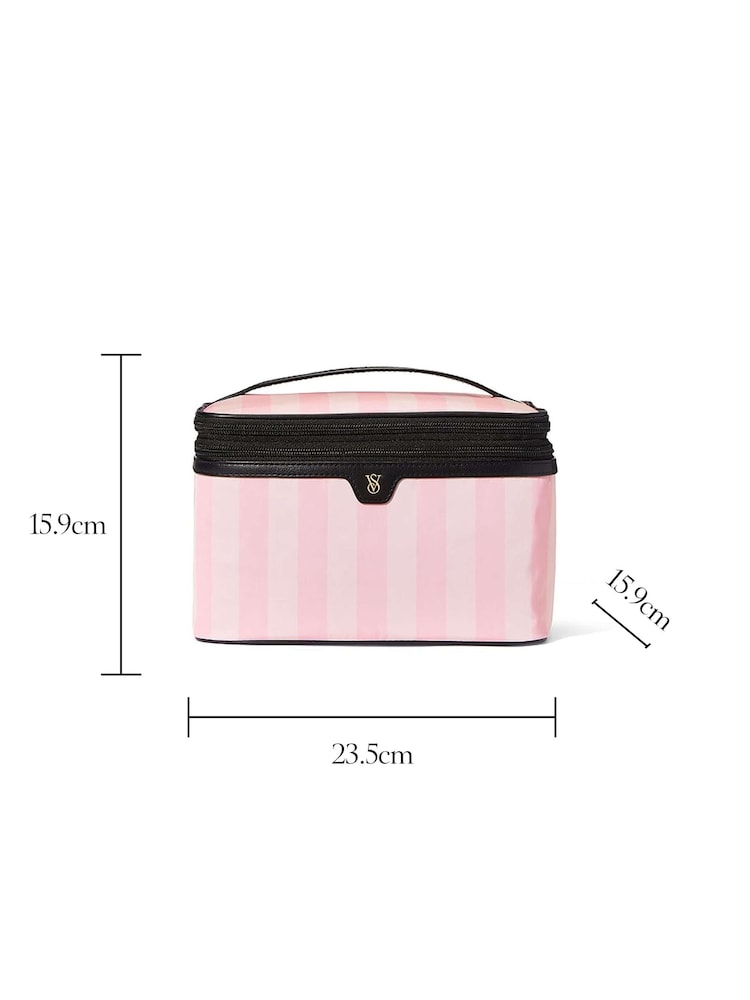 Victoria's Secret Iconic Stripe Pink Makeup Bag - Image 3 of 3