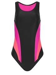 Long Tall Sally Pink LTS Tall Black & Blue Active Contrast Swimsuit - Image 5 of 6